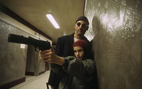 Léon : Le Professionnel, Jean Reno, Natalie Portman, cinéma, pistolet, Fond d'écran HD HD wallpaper
