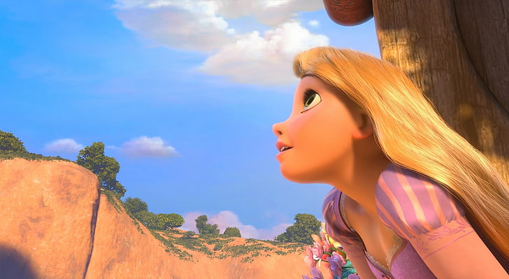 Rapunzel aggrovigliato, illustrazione di Rapunzel, cartoni animati, aggrovigliato, Rapunzel, Sfondo HD