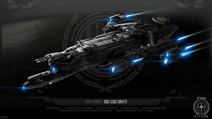 robert space industries corvette idris spaceship star citizen aegis dynamics, HD wallpaper