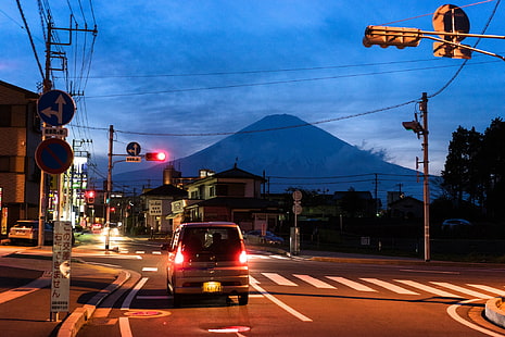 Japan, cityscape, Asia, urban, traffic, street, night, car, HD wallpaper HD wallpaper