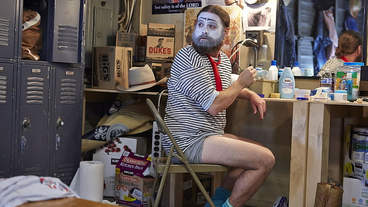 person sitting on chair beside table, BASKETS, Zach Galifianakis, Best TV series, HD wallpaper