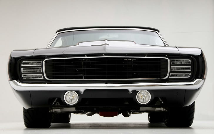 Chevrolet Camaro 1969, รถเก๋งสีดำ, รถ Muscle, Camaro, Tuned, 1969, รถยนต์, วอลล์เปเปอร์ HD