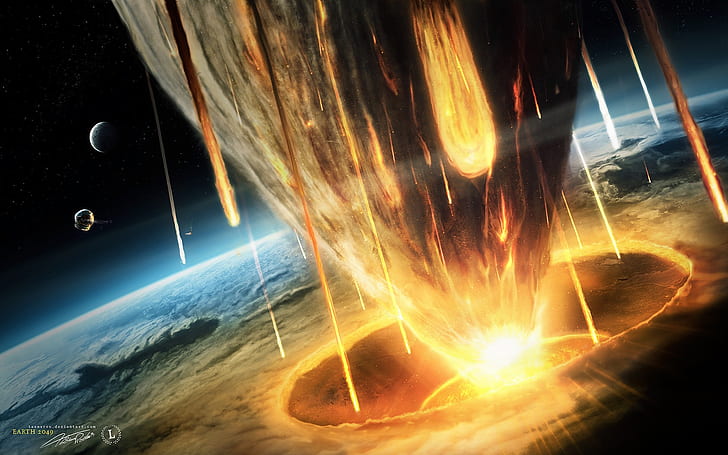 Earth asteroid doomsday, Earth, Asteroid, Doomsday, HD wallpaper