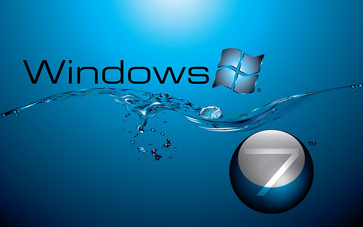 Windows 7 in Water Flow, water, flow, windows, HD wallpaper