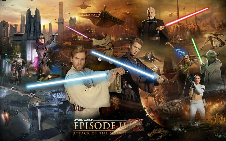 Obi-WAN Kenobi, Star wars, Star Wars, master, lightsaber, Obi-WAN Kenobi, Padmé Amidala, Anakin Skywalker, Mace Windu, Count Dooku, Joda, Iodine, วอลล์เปเปอร์ HD