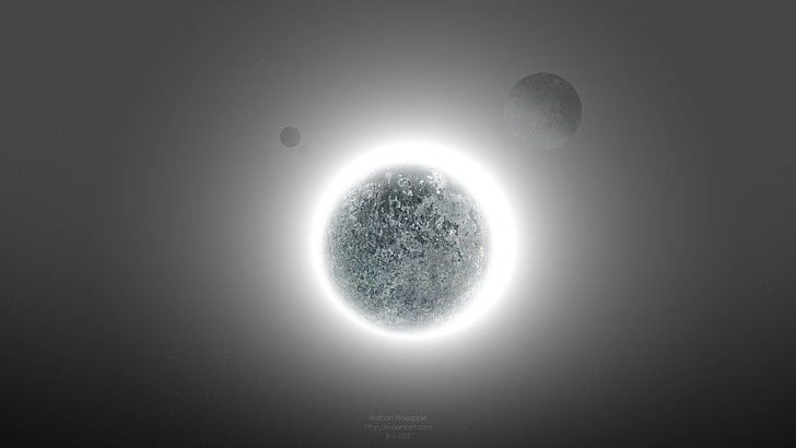 Sonnenfinsternis, Planet, Raumkunst, Starkiteckt, leuchtend, digitale Kunst, HD-Hintergrundbild