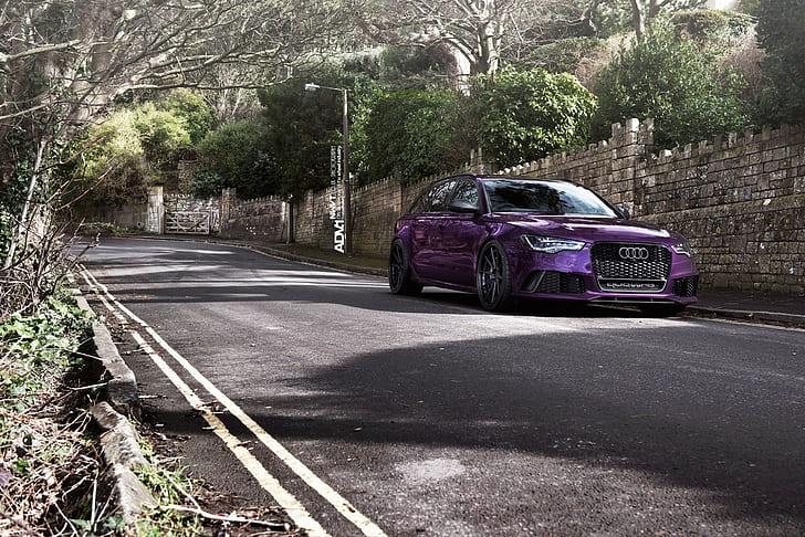 Audi, RS6, purple, ADV.1, ADV.1 Wheels, Quattro, audi quattro, vehicle, HD wallpaper