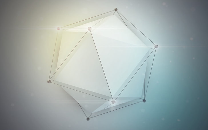 geometry, minimalism, white background, low poly, abstract, digital art, HD wallpaper