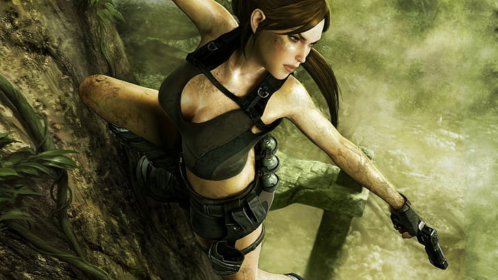 Tomb Raider, Lara Croft, video oyunları, sanat, Tomb Raider: Karanlıklar Ülkesi, HD masaüstü duvar kağıdı