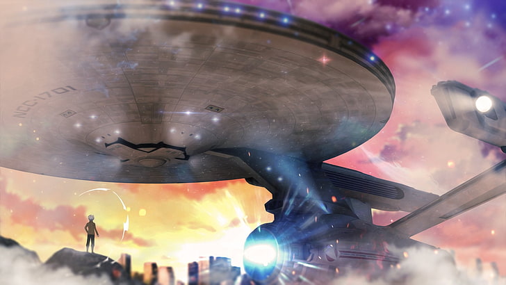 Anime, Original, Starship, USS Enterprise (NCC-1701), HD wallpaper