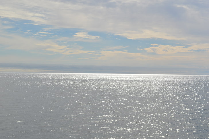 water, coast, Canada, clouds, horizon, HD wallpaper