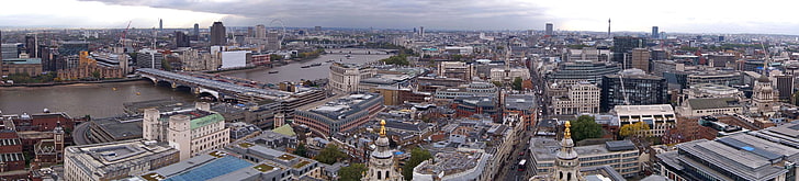 city, london, panorama, roofs, st pauls cathedral, thames, urban, view, HD wallpaper