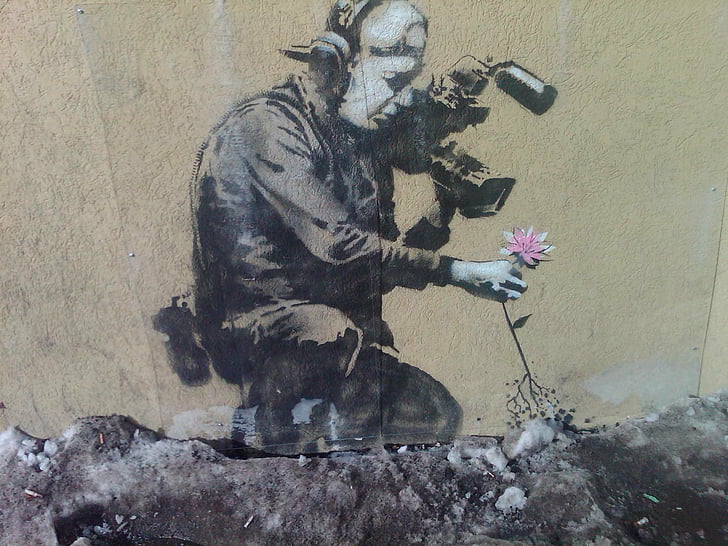 banksy, graffiti, HD tapet