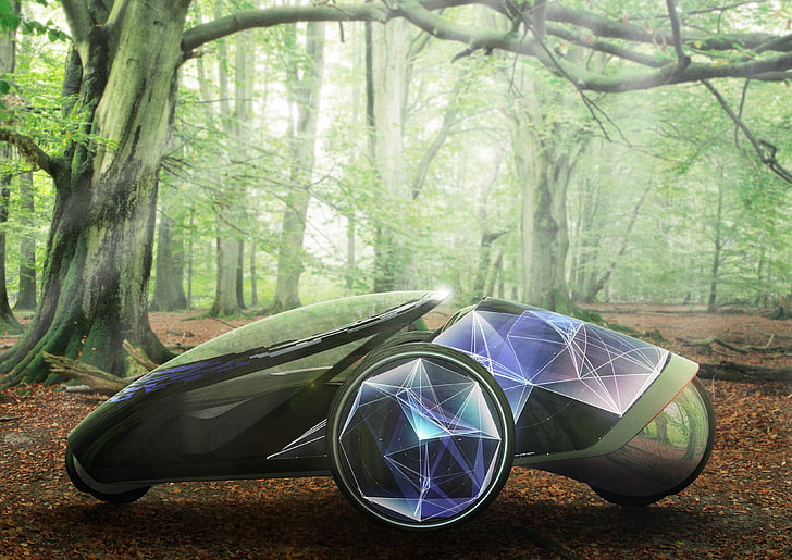 forest, ecosafe, display, Toyota, concept, Toyota FV2, electric cars, test drive, review, HD wallpaper
