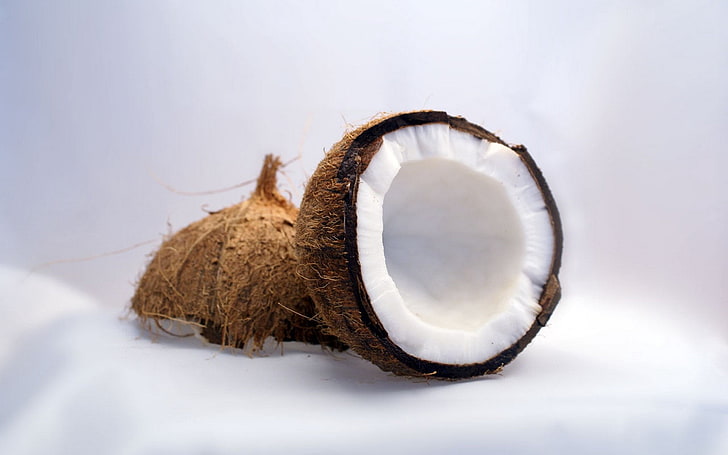 coconut shell, coconut, fruit, food, splinter, HD wallpaper