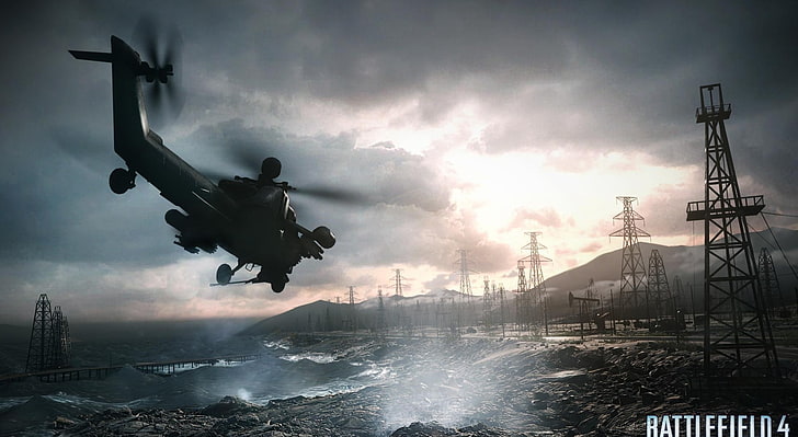 Battlefield 4 Chopper Sea ، خلفية لعبة Battlefield 4 ، الألعاب ، Battlefield ، ألعاب الفيديو ، 2013 ، Battlefield 4 ، bf4، خلفية HD
