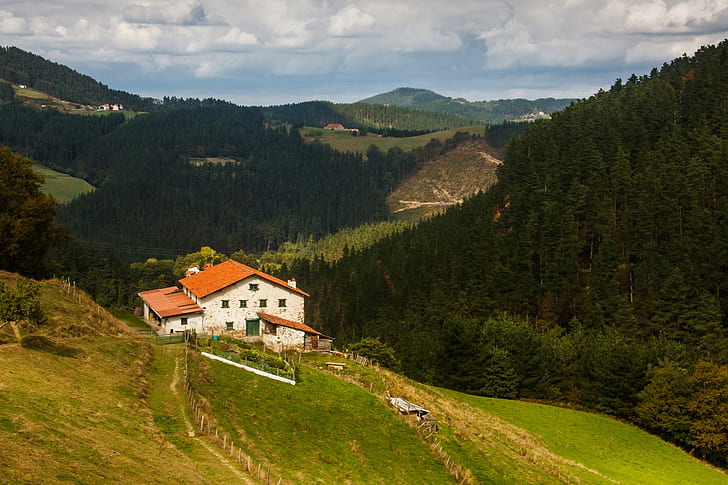 Paesi Baschi, casa, rurale, Sfondo HD