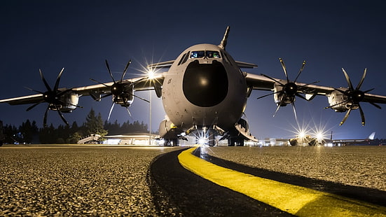 Militärt transportflygplan, Airbus A400M, flygplan, transportflygplan, krigsflygplan, HD tapet HD wallpaper