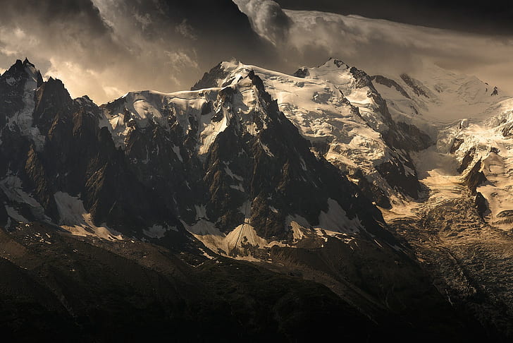 landscape, nature, mountains, clouds, Mount Everest, HD wallpaper