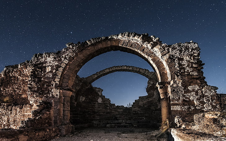 Ruine, Bogen, Himmel, HD-Hintergrundbild