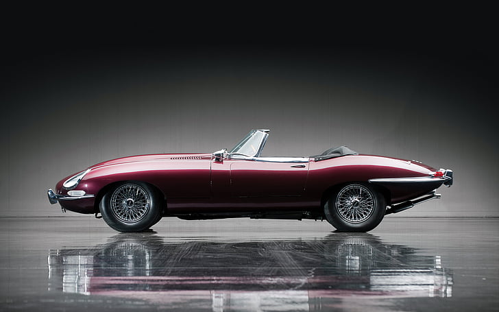 1967, mobil, klasik, tipe e, jaguar, roadster, Wallpaper HD