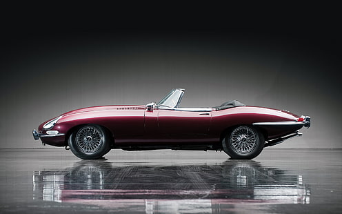 1967, carros, clássico, tipo e, jaguar, roadster, HD papel de parede HD wallpaper