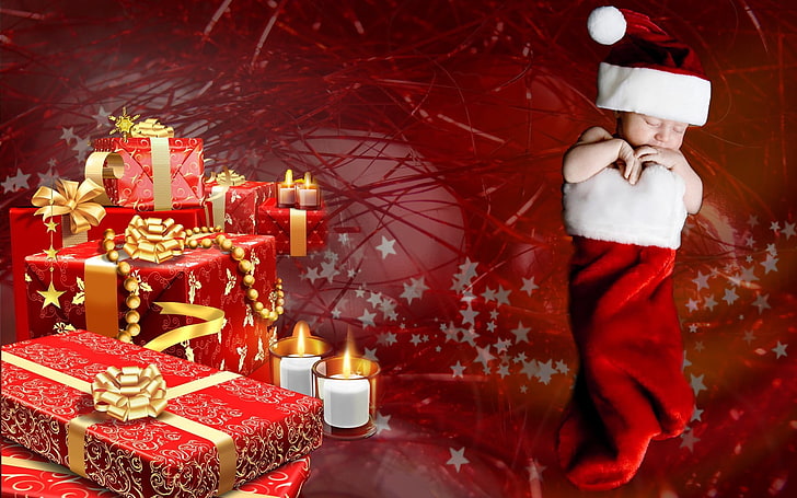 baby beautiful I´m next Santa People Other HD Art , Cool, digital, beautiful, cute, Christmas, baby, HD wallpaper