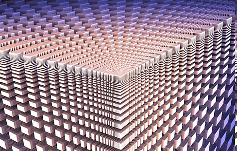 аннотация, куб, оптическая иллюзия, туннель, HD обои HD wallpaper