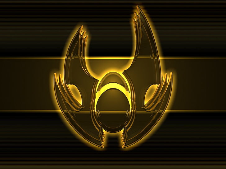 papel tapiz con logo amarillo y negro, Supreme Commander, Seraphim (SC), Fondo de pantalla HD