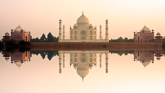 Taj Mahal, arquitetura, reflexão, HD papel de parede HD wallpaper