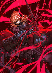 saber alter, fate grand order, sword, armor, blonde, Anime, HD wallpaper HD wallpaper