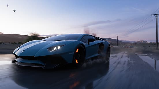 Forza Horizon 5, Lamborghini Aventador LP750-4 SV, captura de pantalla, videojuegos, coche, Fondo de pantalla HD HD wallpaper