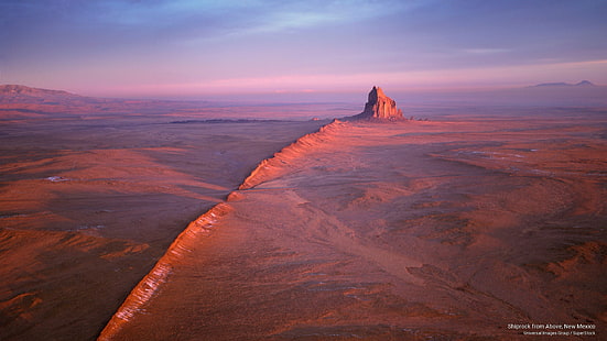 Shiprock von oben, New Mexico, Natur, HD-Hintergrundbild HD wallpaper