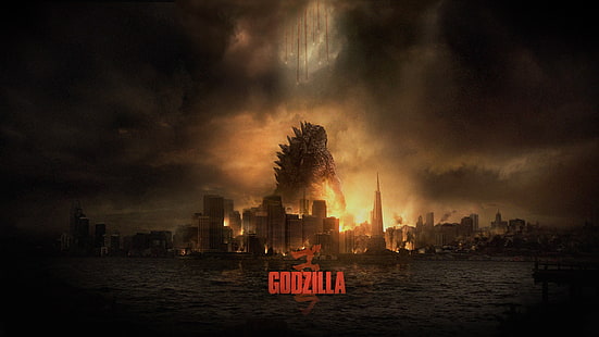 Godzilla digital wallpaper, Godzilla, movies, digital art, movie poster, creature, HD wallpaper HD wallpaper