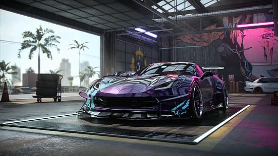 Need for Speed: топлина, видео игри, гараж, HD тапет HD wallpaper