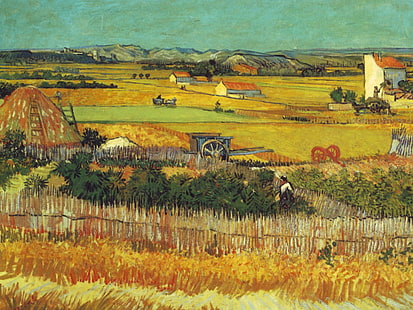 งานศิลปะ, Crau, Gogh, ภาพวาด, Plaine, van, Vincent, วอลล์เปเปอร์ HD HD wallpaper