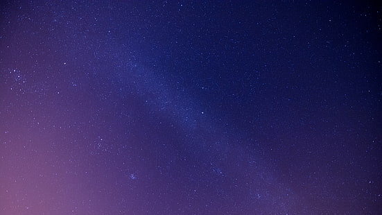 azul, cielo, cielo estrellado, púrpura, noche, cielo nocturno, estrellas, galaxia, astronomía, astrofotografía, espacio, vía láctea, espacio exterior, universo, Fondo de pantalla HD HD wallpaper