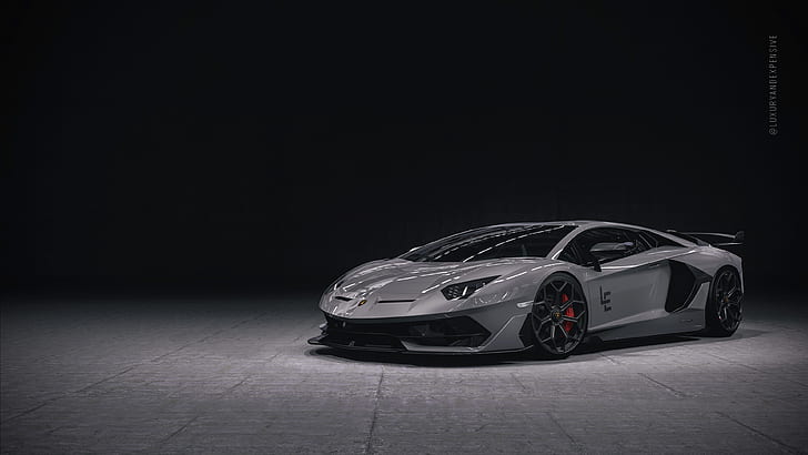 Lamborghini, Lamborghini Aventador SVJ, Voiture de luxe, Supercar, Fond d'écran HD