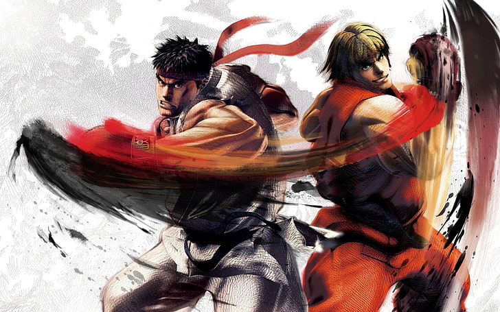 Обои игры Tekken, Street Fighter, Кен Мастерс, Рю (Street Fighter), HD обои