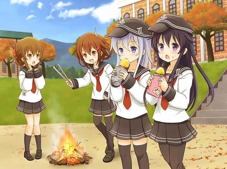 الرسوم المتحركة ، مجموعة Kantai ، Akatsuki (KanColle) ، Hibiki (Kancolle) ، Ikazuchi (Kancolle) ، Inazuma (Kancolle)، خلفية HD