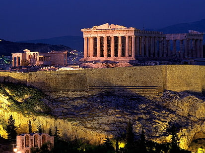 Monument, Aten Akropolis, HD tapet HD wallpaper