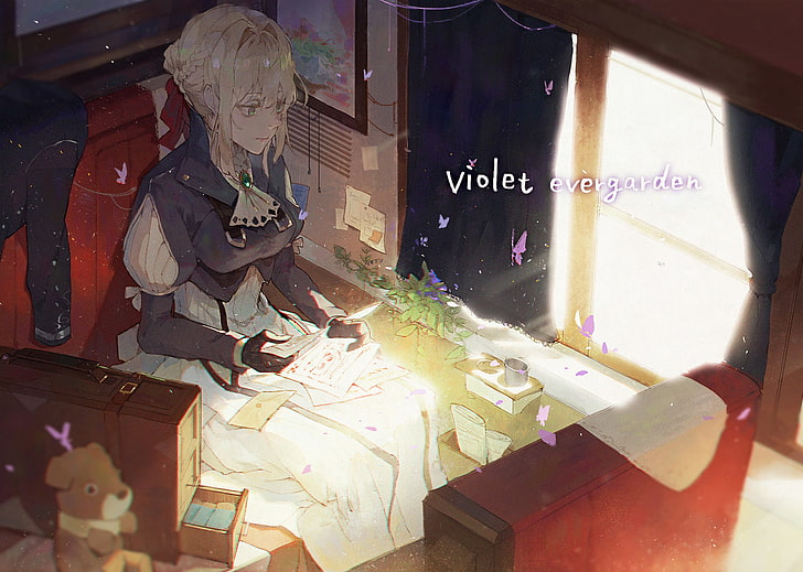 Violet Evergarden, аниме девушки, HD обои