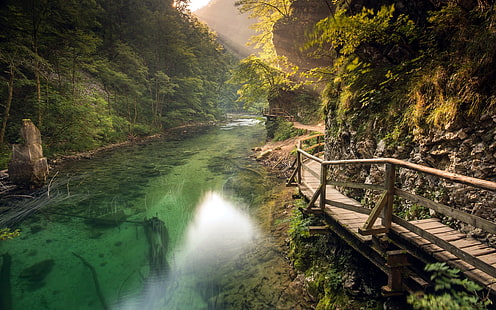 Slovenia, trails, rivers, mountains, Slovenia, Trails, Rivers, Mountains, HD wallpaper HD wallpaper