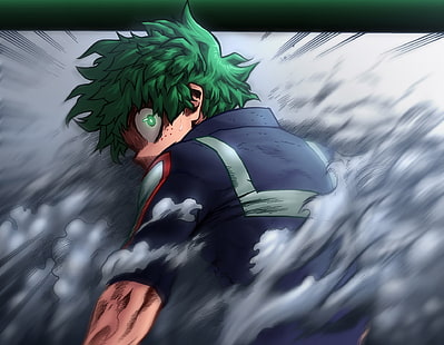grön manlig animerad stadga, Boku no Hero Academia, Midoriya Izuku, HD tapet HD wallpaper