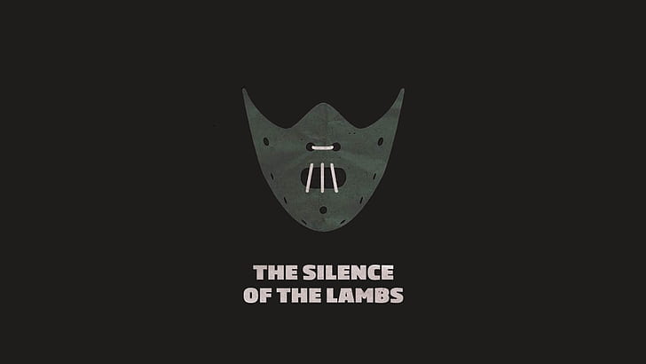 movies, the silence of the lambs, simple background, dark background, black background, minimalism, mask, letter, face mask, title, HD wallpaper