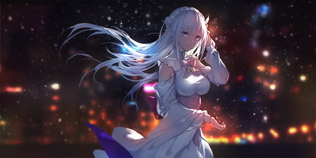 Emilia (Re: Zero), Re: Zero Kara Hajimeru Isekai Seikatsu, anime, animeflickor, swd3e2, HD tapet HD wallpaper