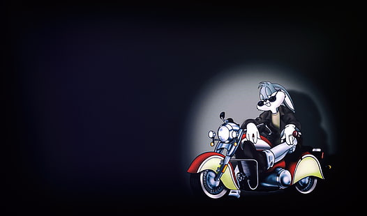 Заек, Мотоциклет, Карикатура, Looney Tunes, Bugs Bunny, HD тапет HD wallpaper