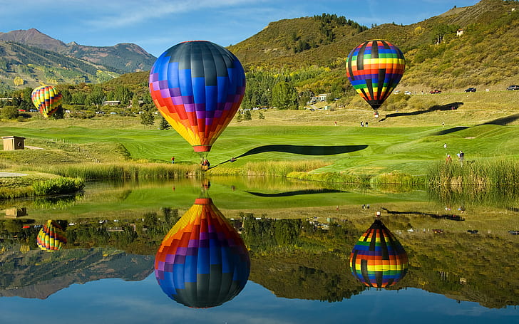 Hot Air Balloons HD, природа, пейзаж, горещ въздух, балони, HD тапет