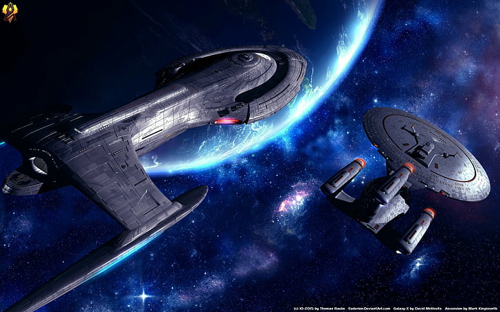 Star Trek, Star Trek: The Next Generation, Enterprise (Star Trek), Galaxy Class, USS Phoenix, HD тапет