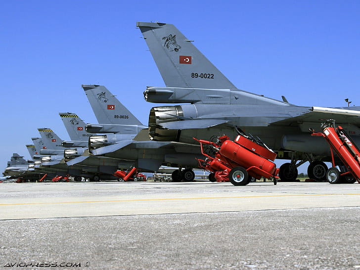 General Dynamics F-16 Fighting Falcon, Aviazione turca, Forze armate turche, jet da combattimento, aerei militari, aerei, Sfondo HD